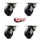 Service Caster 4'' General Duty Dolly Hard Rubber Wheel Swivel Top Plate Caster, 4PK SCC-10S414-HRS-GRY-4 - alternate 4